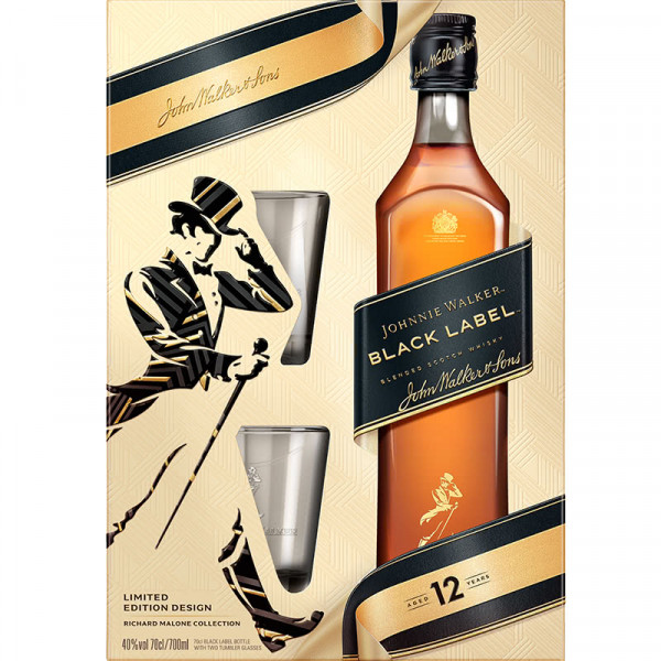 уиски джони уокър 12г 700мл + 2чаши*