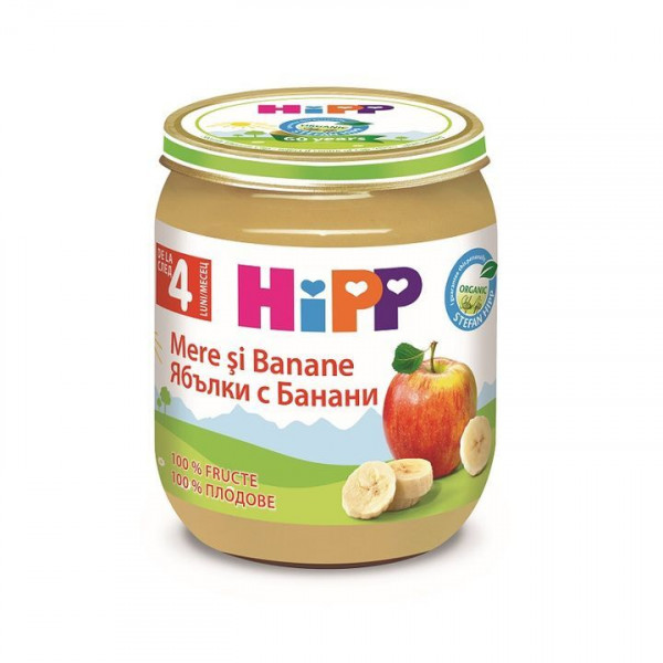 пюре био хип ябълки с банани 125гр