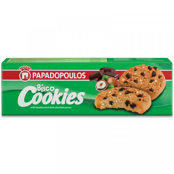 Бисквити Пападопулос Кукис с Лешници - 180 гр.
