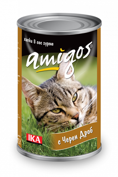 котешка храна амигос - черен дроб 415гр.