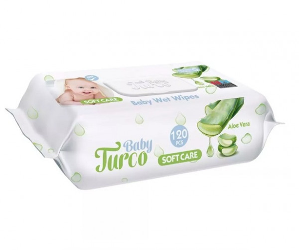 мокри кърпички 120 бр. с капак turco алое вера