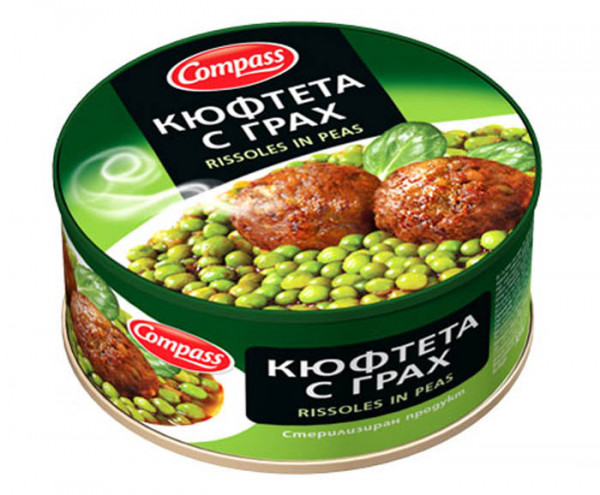 консерва компас кюфтета с грах 300г