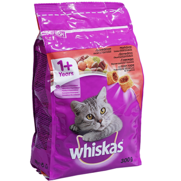 храна за котки уискас говеждо 300гр.