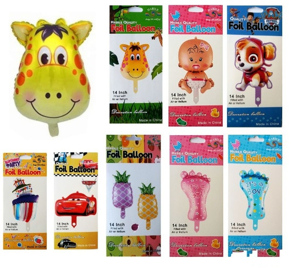 балон 1бр различни форми в целофан