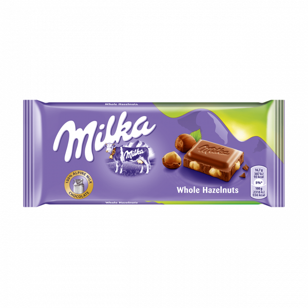 шоколад милка с цели лешници 100гр.