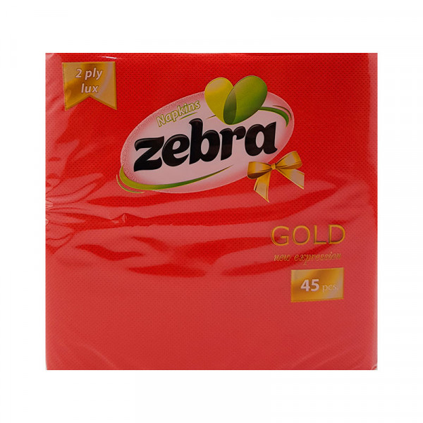 салфетки зебра голд червени 45 бр