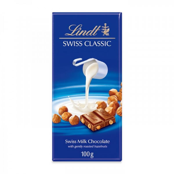 шоколад линдт с мляко и лешници 100гр.