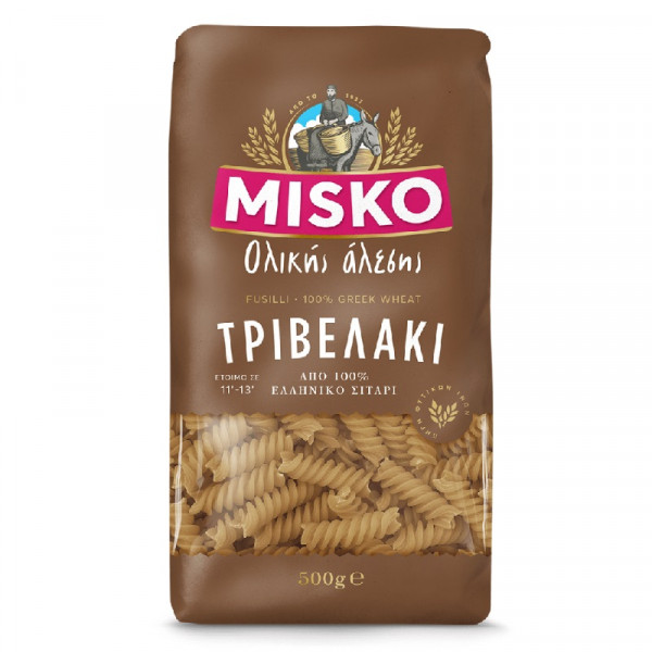 макарони миско спирали пълнозърнести 500 гр