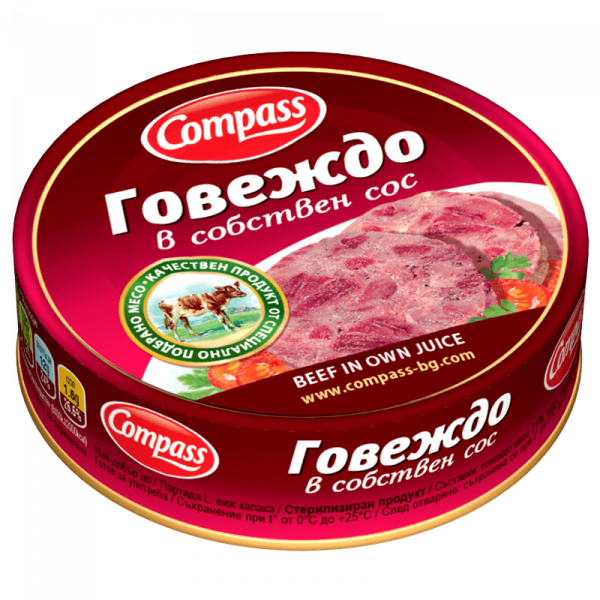 говеждо в собствен сос компас 180 гр