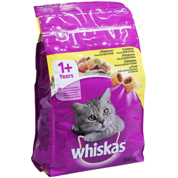 храна за котки уискас пилешко 300гр.