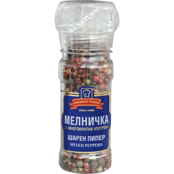 подправка мелничка шарен пипер меркури фудс 45гр.
