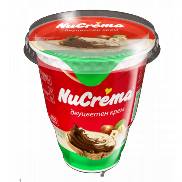 течен шоколад нукрема двуцветен крем 400гр.