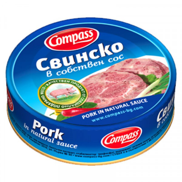 консерва компас свинско в собствен сос 180 гр