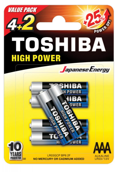 батерия тошиба 4+2 lr03  ааа