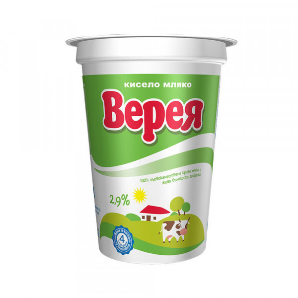 кисело мляко българско верея 2.9% 400гр.