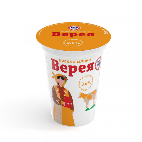 кисело българско мляко верея 3.6% 400гр.