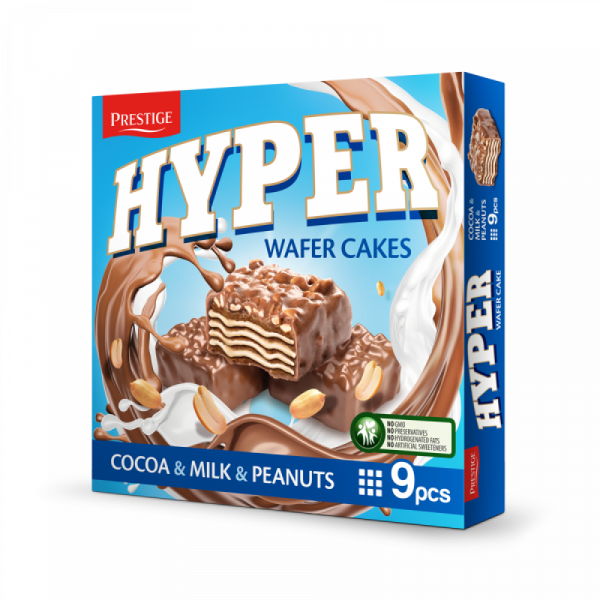 хипер вафлена торта мляко 167гр