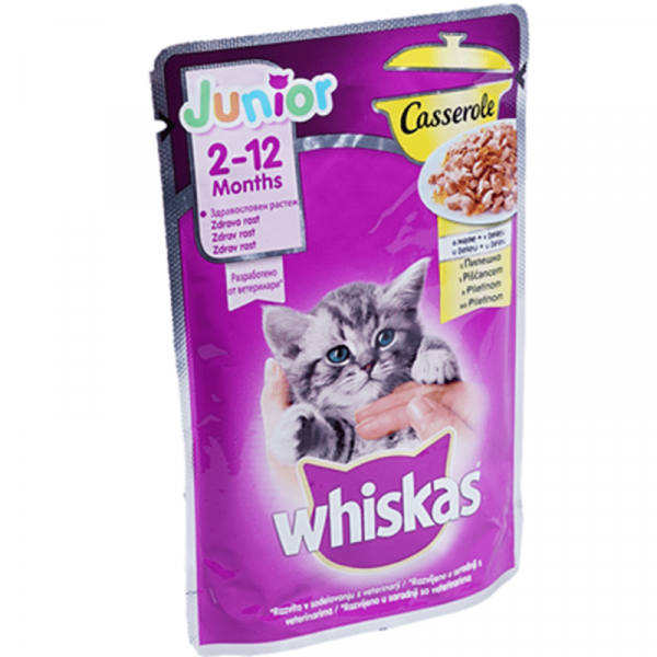 храна за котки уискас джуниър 100/85гр.