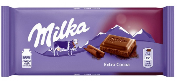 шоколад милка екстра какао 100 гр