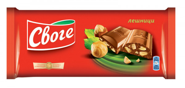 шоколад своге с лешници 90гр.