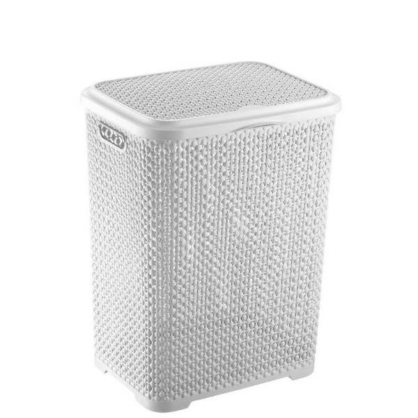 кош за бельо перла 55л бял/пудра 2131 01