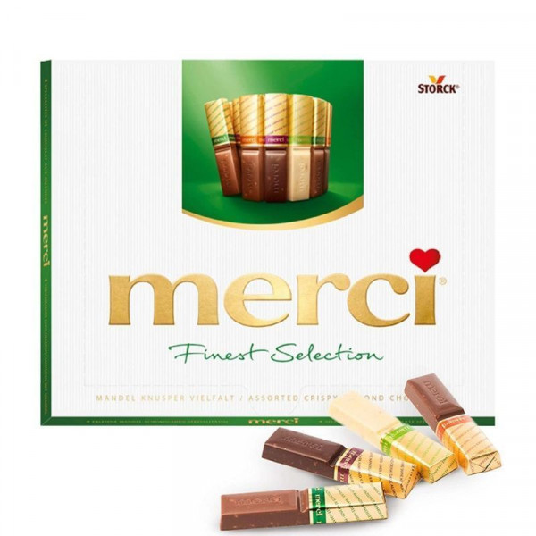 шоколадови бонбони мерси зелени 250 гр