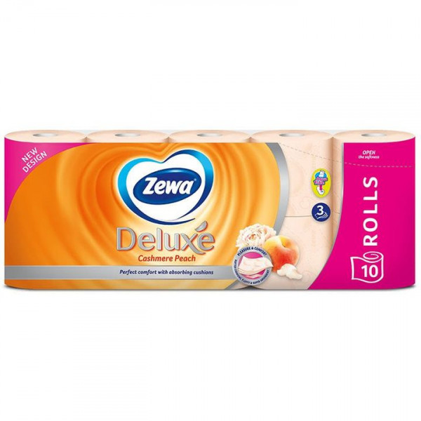 тоалетна хартия зева делукс праскова 10бр.